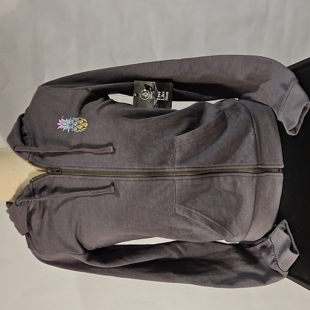 NEW Volcom Gray Hoodie with Pineapple Print